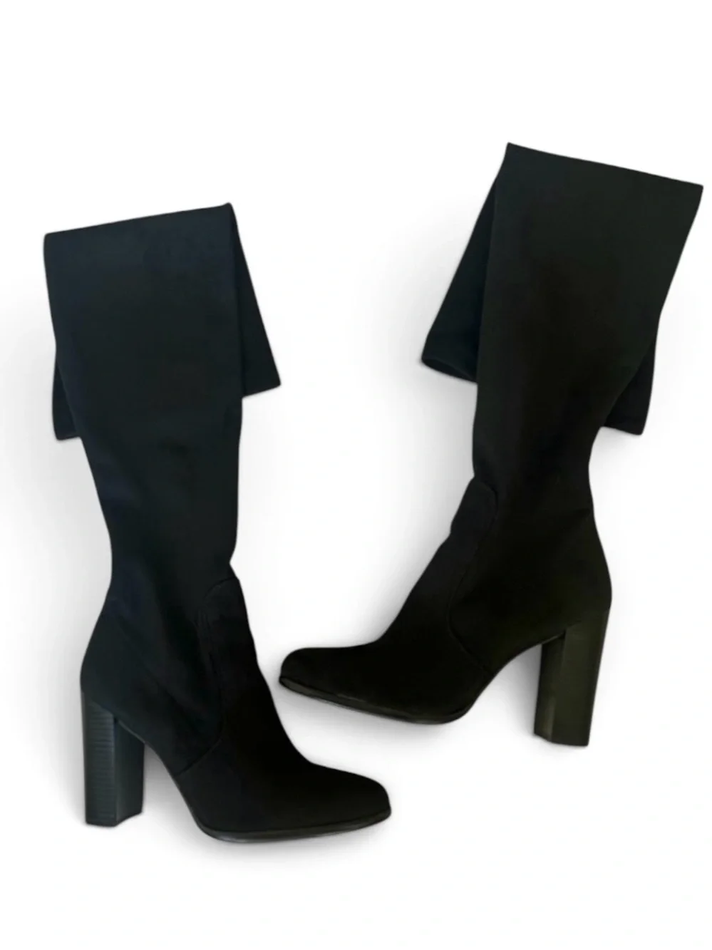 Sam Edelman Black Suede Over The Knee High Heel Vena 2 Boots Size 10